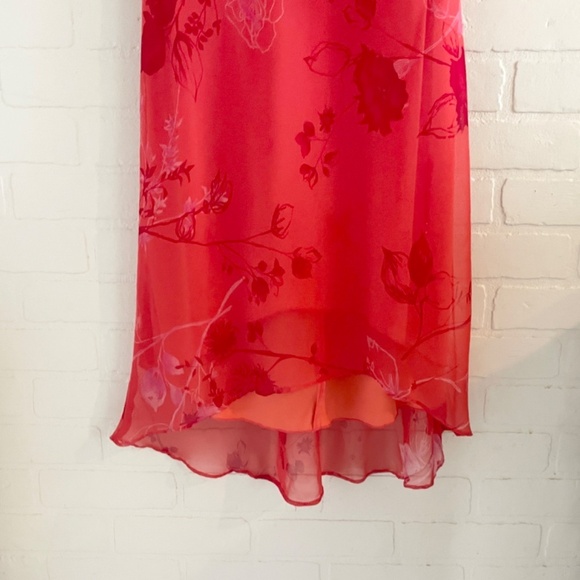 Vintage Vibrant Red and Pink Midi Dress - Picture 5 of 13